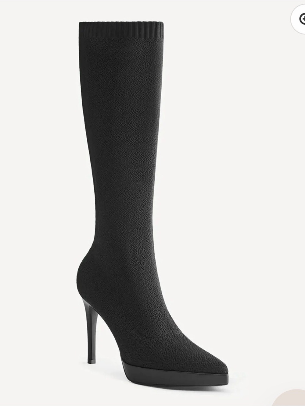NIB Cosy Island Moodboots Pointed Toe Platform High Boot 8 Black